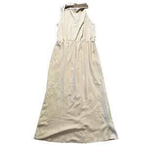 Pretty Garden Women's 2024 Satin Elegant Mock Neck Dress Sage Green Medium NWT